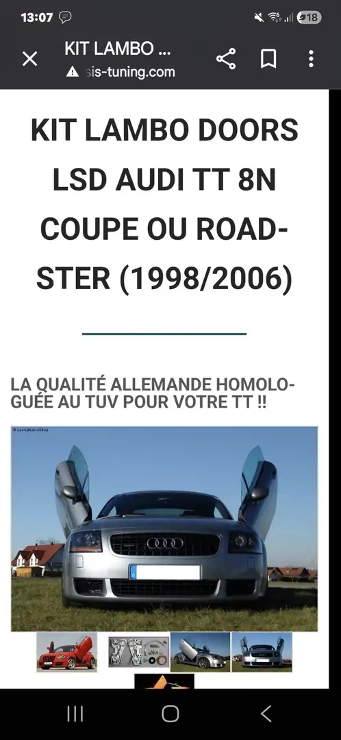 Audi TT 1.8T 20v 280ch s line - 2