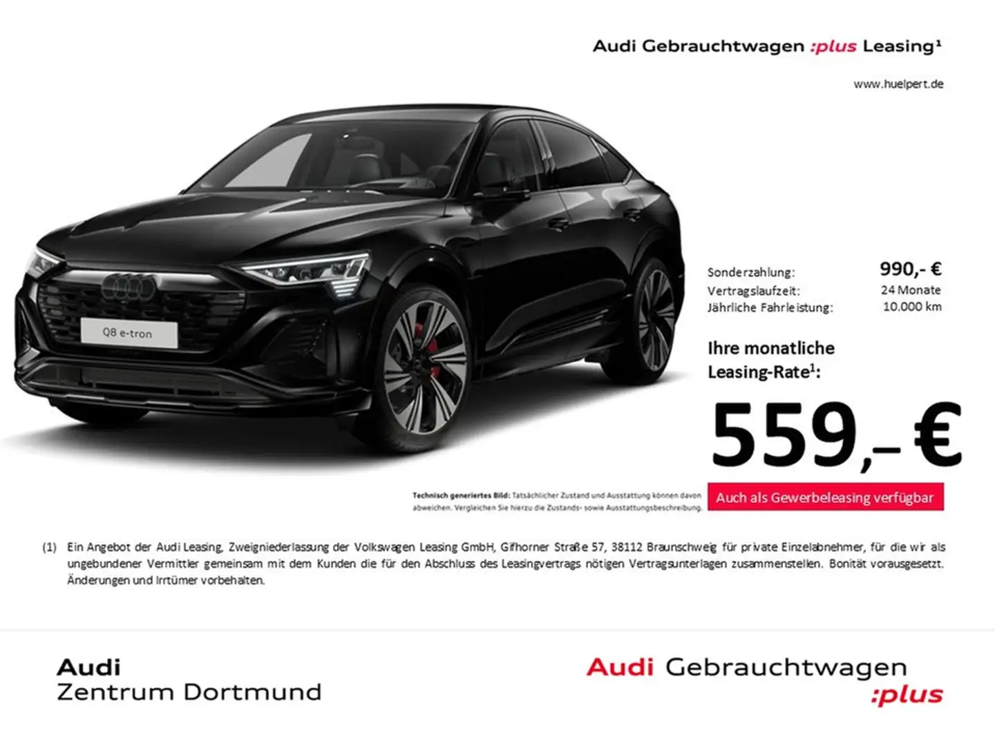 Audi Q8 e-tron Sportback 55 quattro S LINE AHK B&O 22Z Schwarz - 1