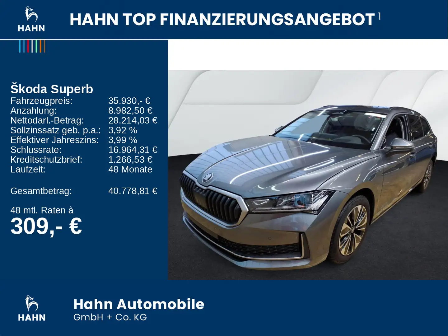 Skoda Superb Combi 2.0TDI DSG Selection AHK HuD Matrix Grau - 2