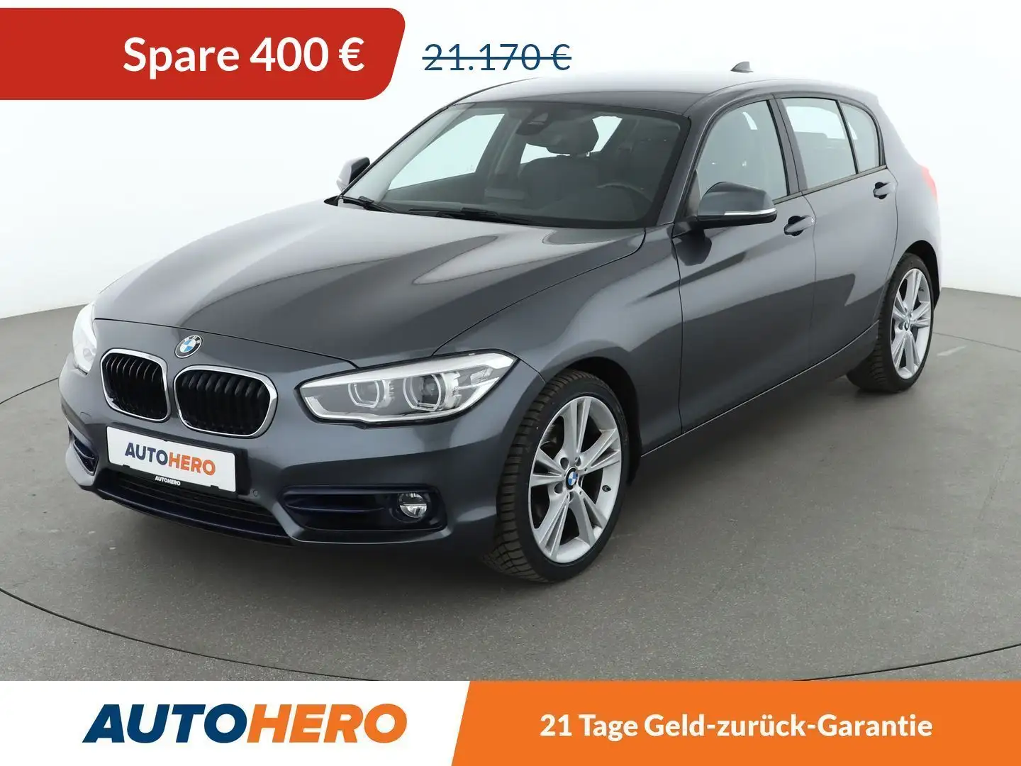 BMW 120 120i Sport Line Aut.*NAVI*PDC*LED*SHZ*ALU*TEMPO* Gris - 1