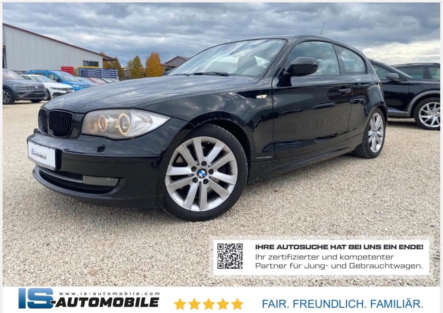 BMW 123 Baureihe 1 Lim.123d,KLIMA,XENON,GRA,SHZ Schwarz - 1