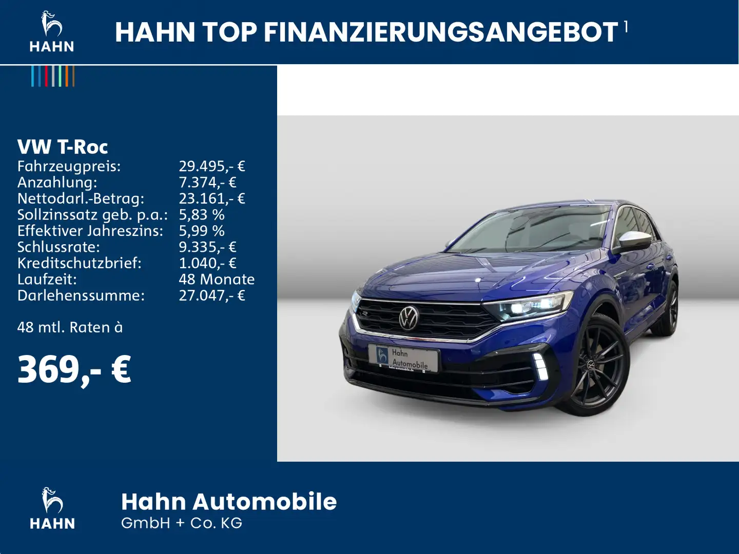 Volkswagen T-Roc R 2.0 TSI DSG 4M Navi ACC Kamera LED Blu/Azzurro - 2