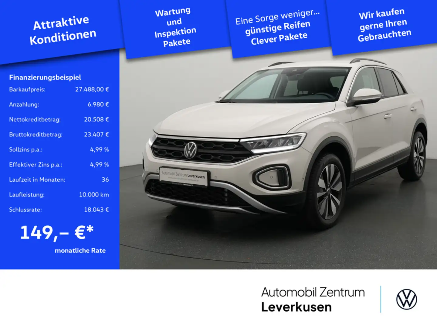 Volkswagen T-Roc Move DSG AHK VIRT SHZ CARPLAY LED PDC Grau - 1