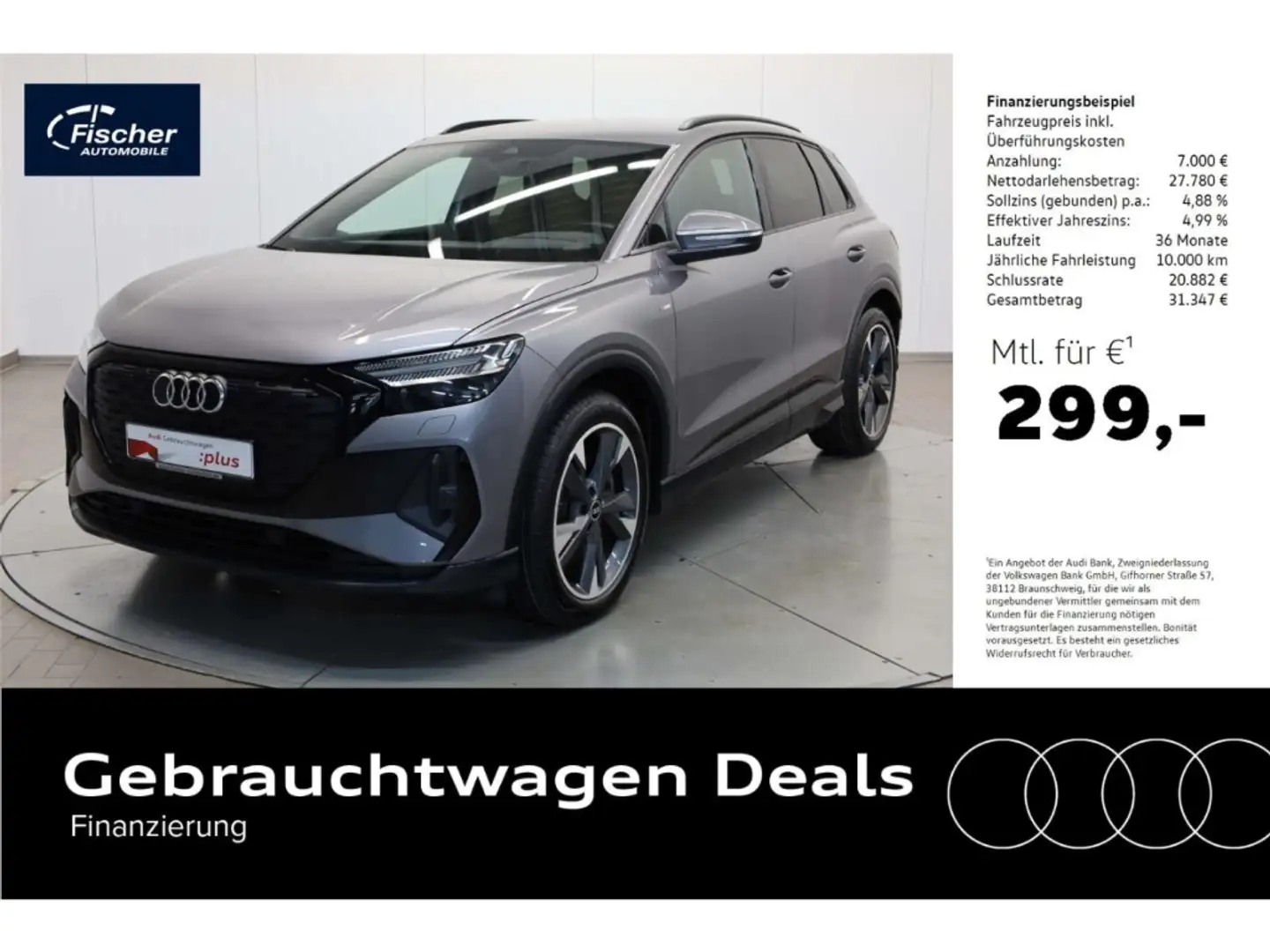 Audi Q4 e-tron 50 S line Grau - 1