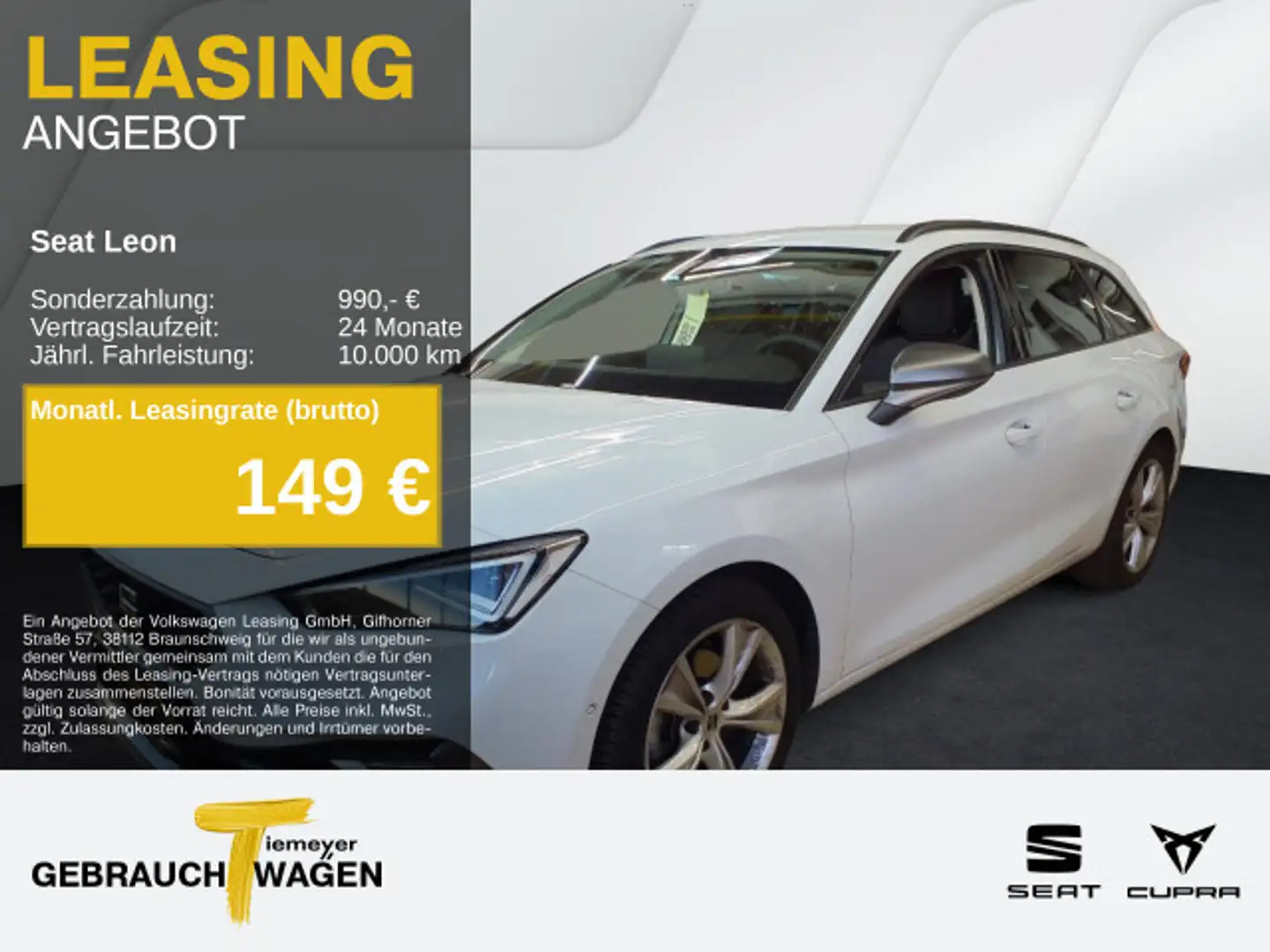 SEAT Leon Sportstourer 1.5 eTSI DSG FR MATRIX NAVI KA Weiß - 1