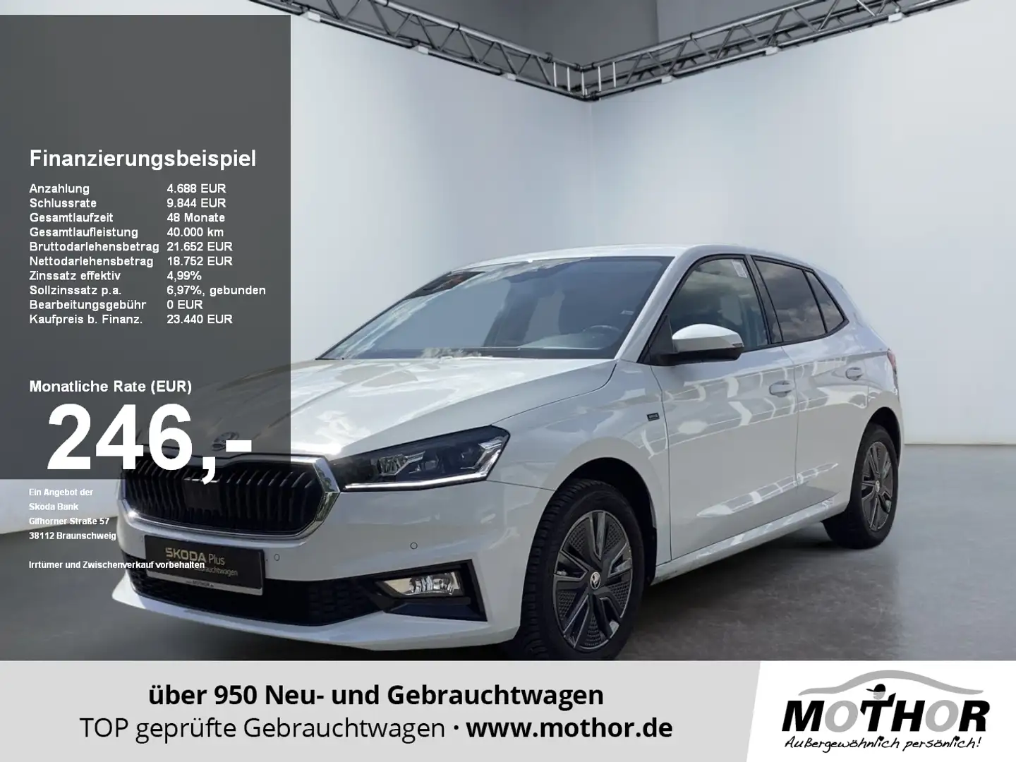 Skoda Fabia Drive  1.0 TSI DSG ACC SHZ LM LED KeyLess Weiß - 1