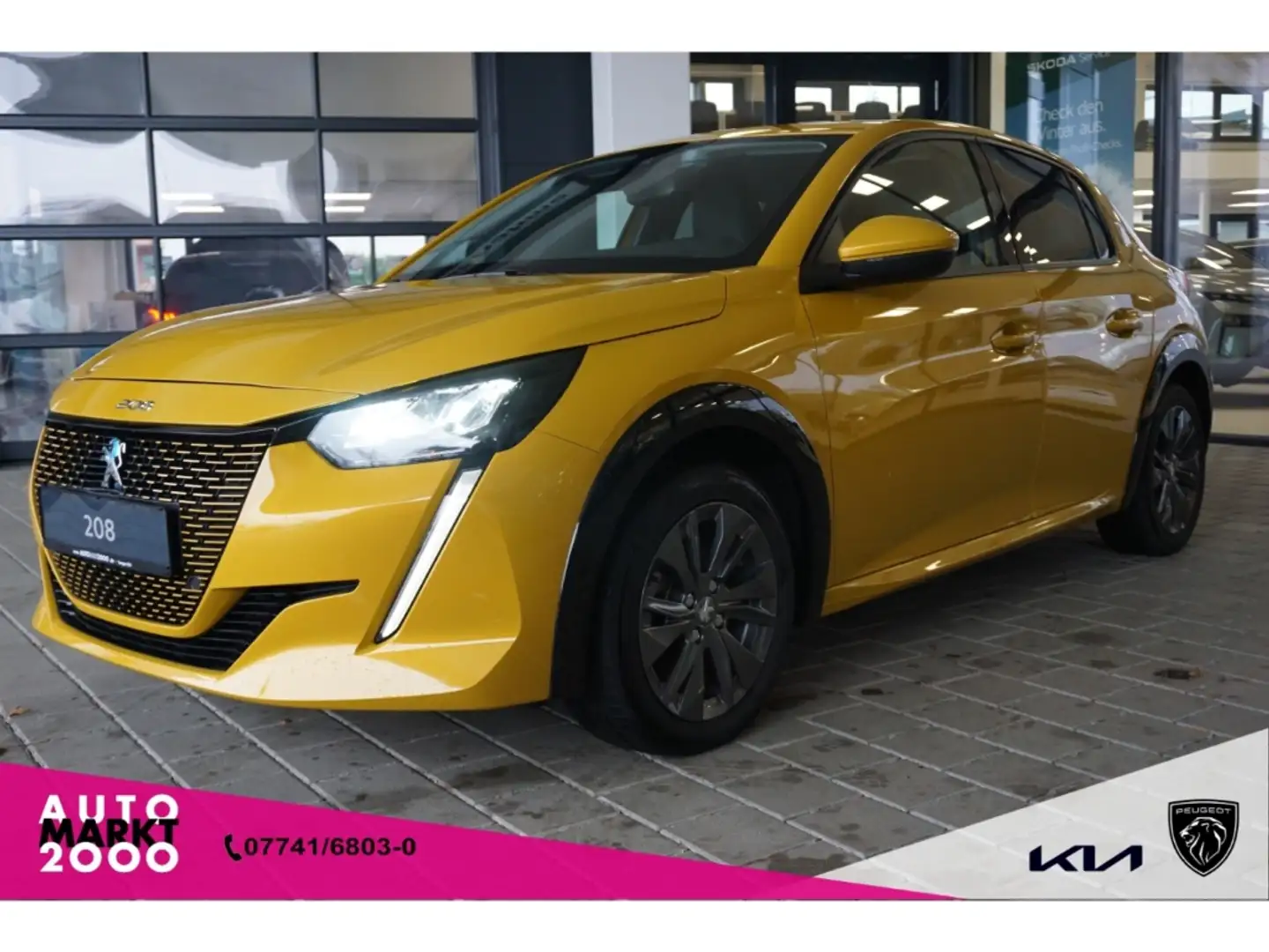 Peugeot 208 Allure Elektro 136 Navi Kamera Klimaaut. DAB Gelb - 1