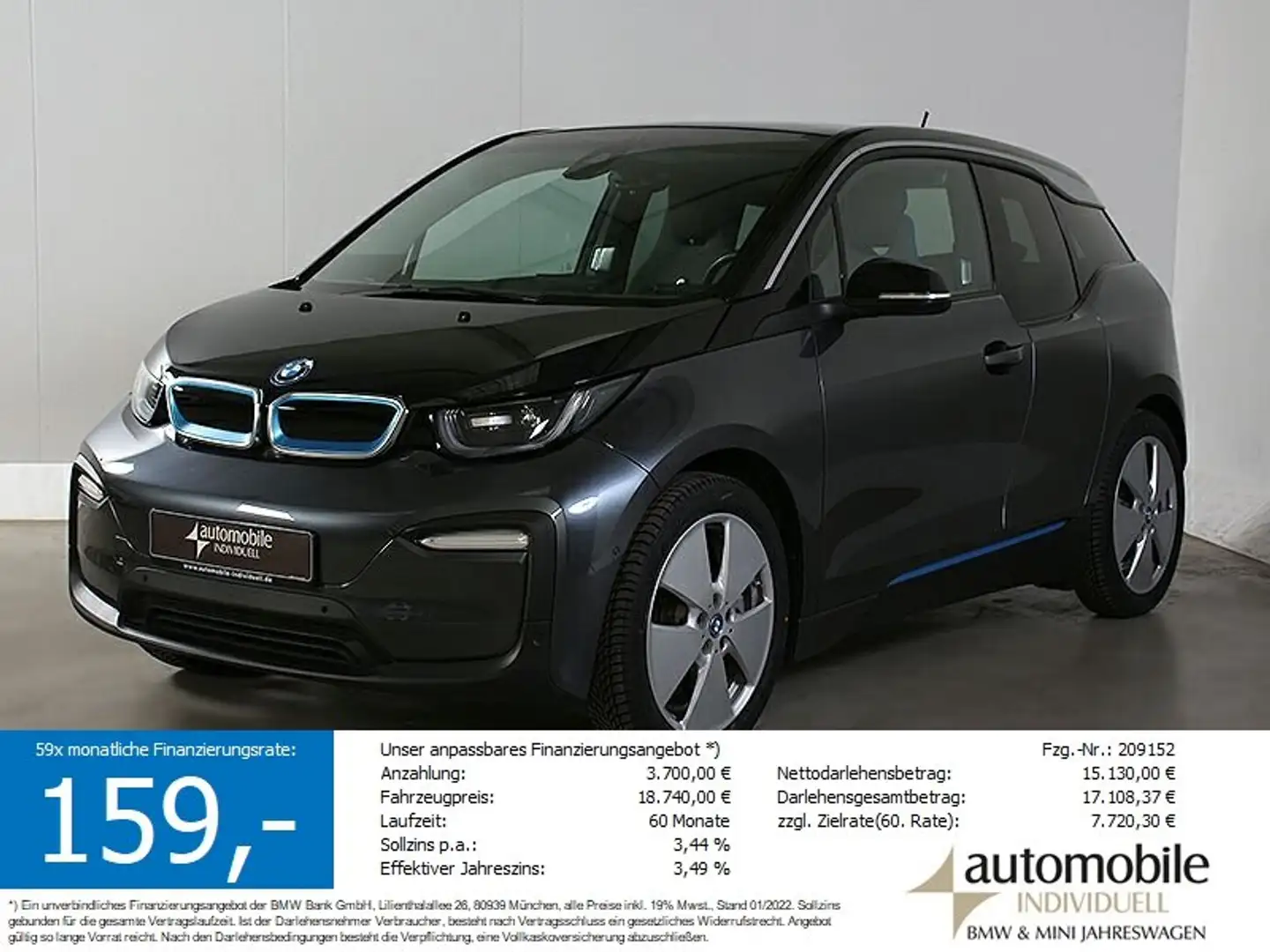 BMW i3 120Ah Kamera Navi Prof Wärmepumpe Parkassist Grau - 1