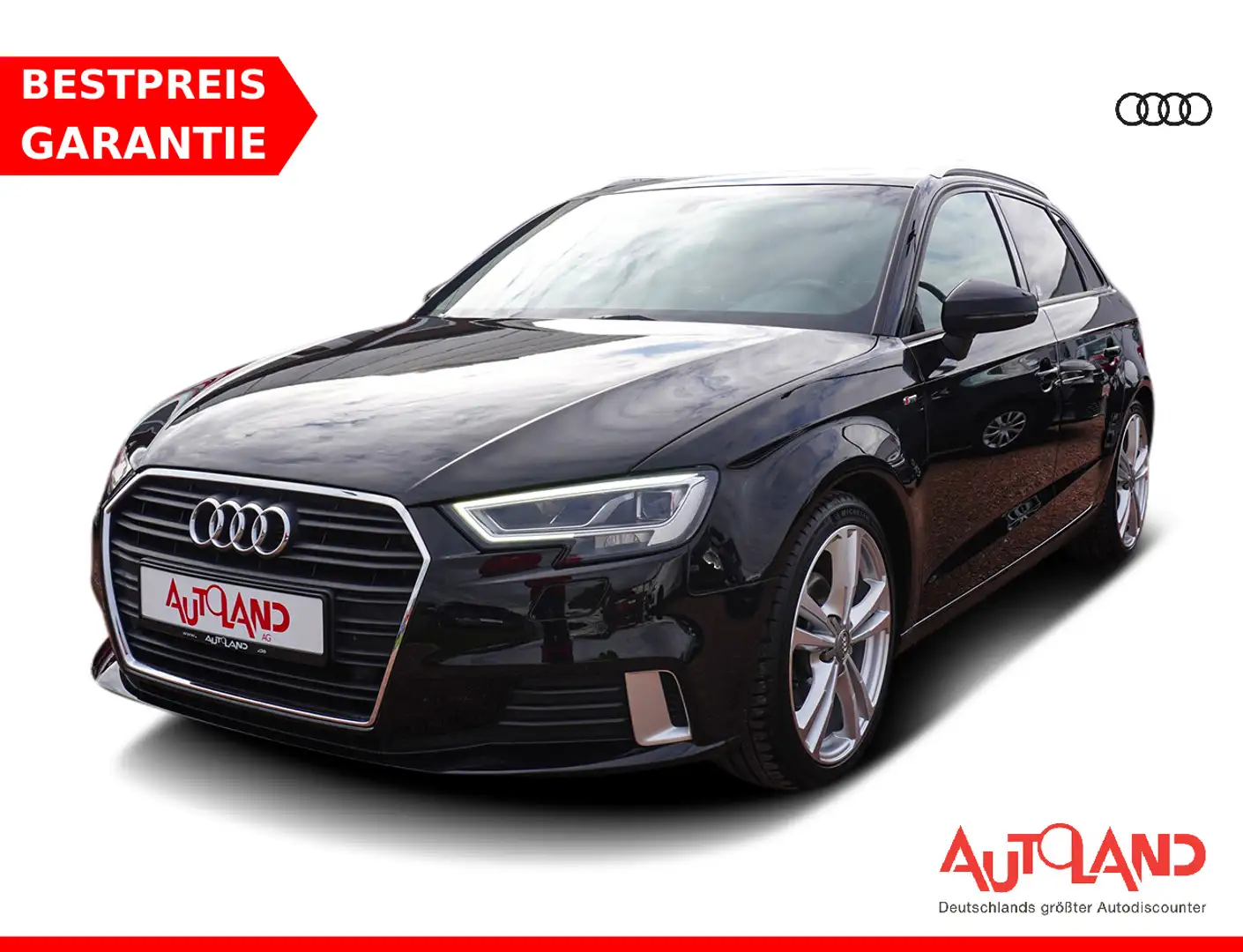 Audi A3 Sportback 2.0 TDI sport Klimaaut. LED AHK Zwart - 1