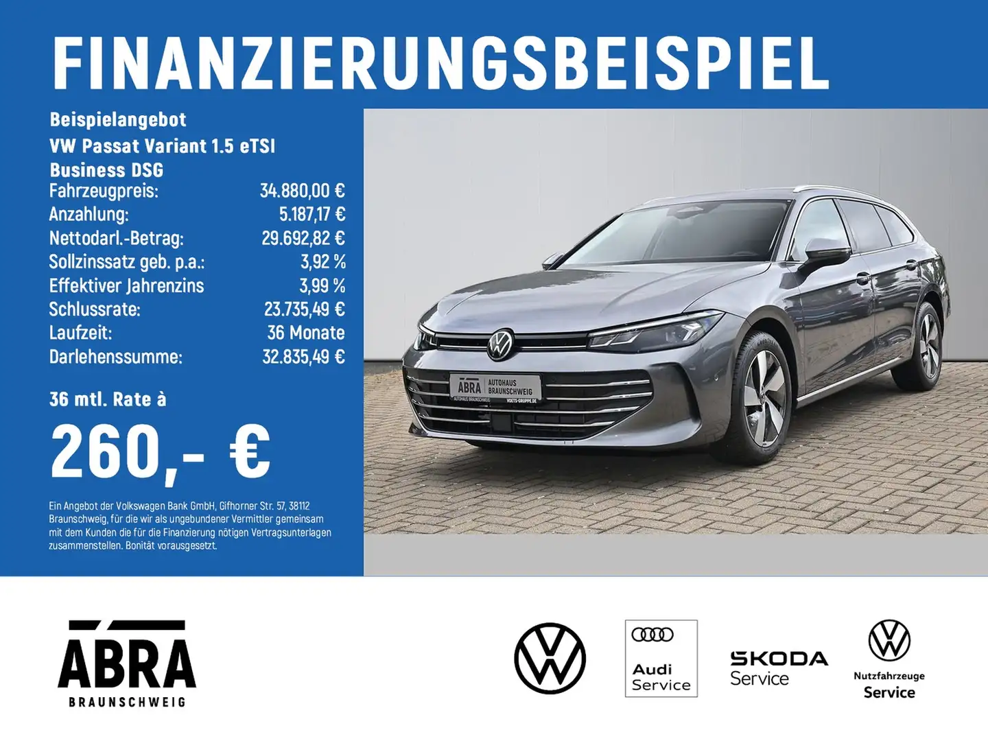 Volkswagen Passat Variant 1.5 eTSI Business DSG LED+CAM+LANE+HUD Grau - 2