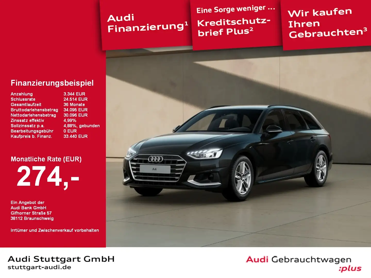 Audi A4 Avant 40 TDI advanced LED ACC SHZ PDCplus 360° Noir - 1