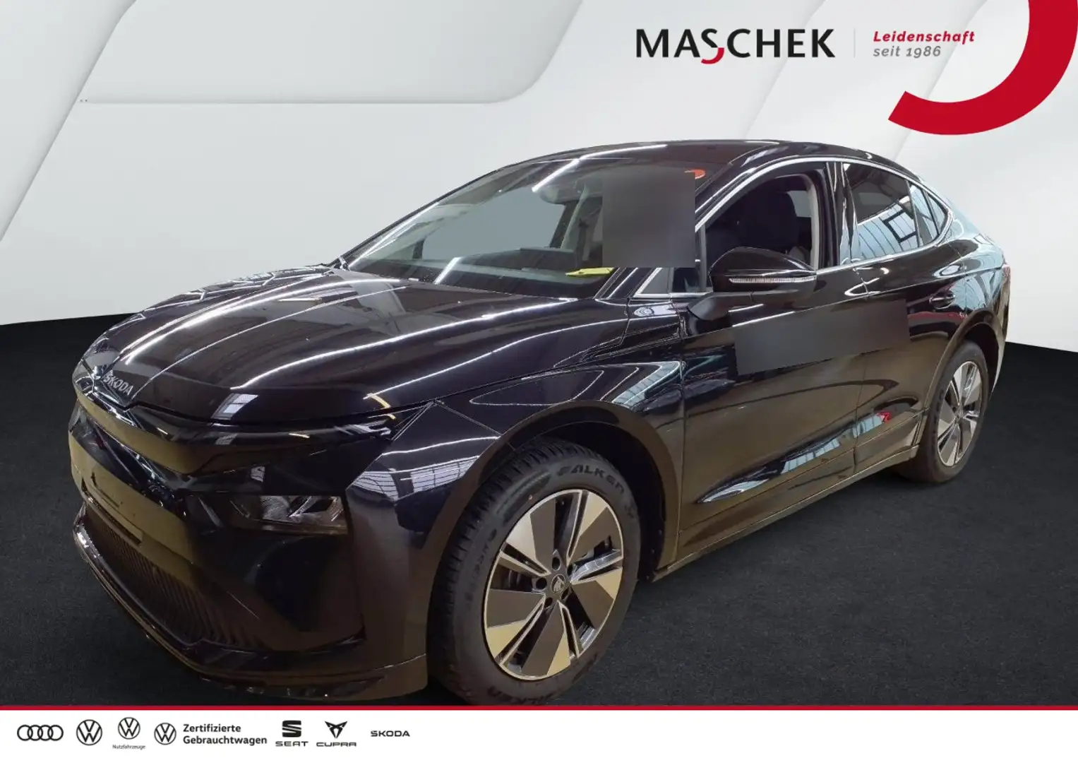 Skoda Enyaq Coupé 85x Panorama AHK Wärmepumpe Kamera AHK Pano Schwarz - 1