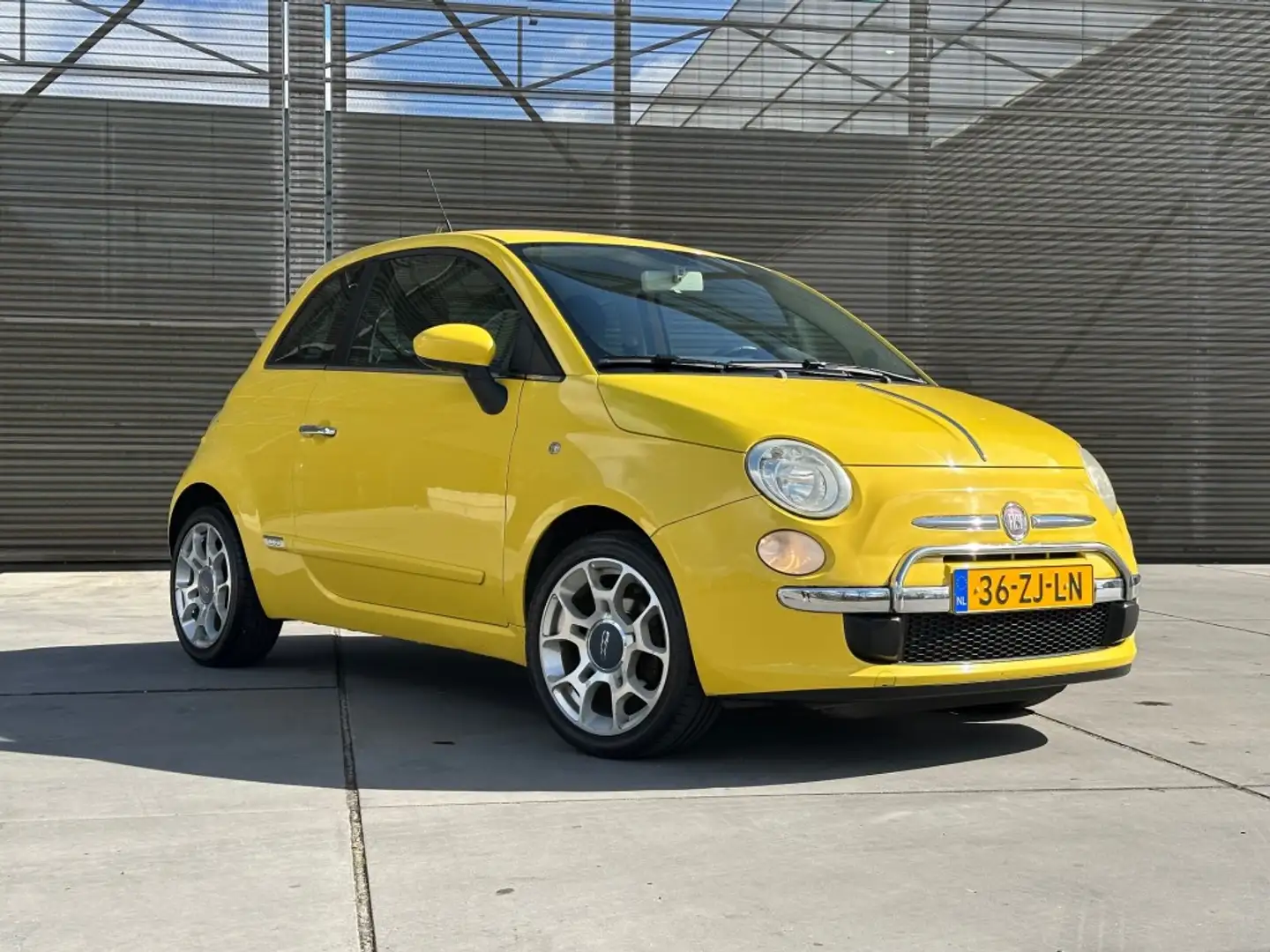 Fiat 500 1.2 SPORT AIRCO/HALF LEER/LM VELGEN !! Jaune - 2