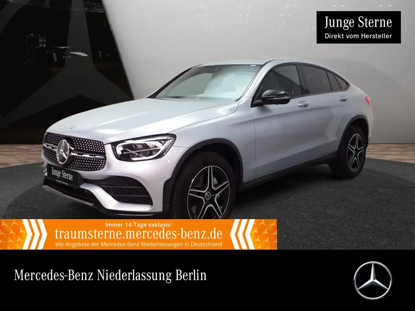 Mercedes-Benz GLC 300 de Coupé 4M AMG+NIGHT+360+AHK+LED+SPUR+9G Silber - 1