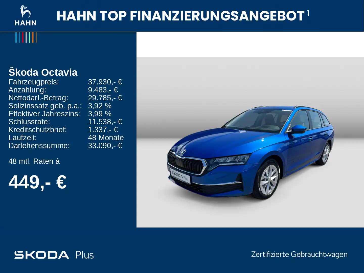 Skoda Octavia Combi 2.0TDI DSG Selection HUD AHK Stand Blau - 2