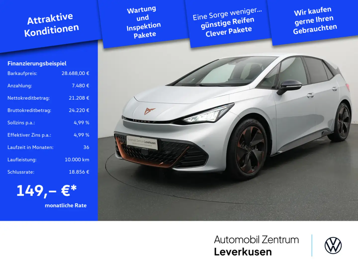 CUPRA Born 170 kW PDC CARPLAY KAM ACC NAVI SHZ VIRT Negru - 1