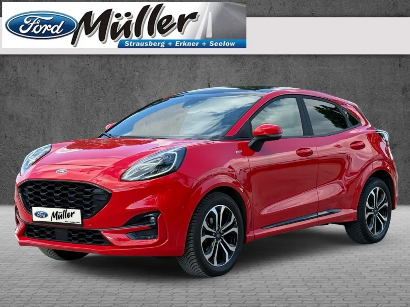 Ford Puma 1.0 EcoBoost ST-Line X Automatik AHK Panoramadach Rood - 1
