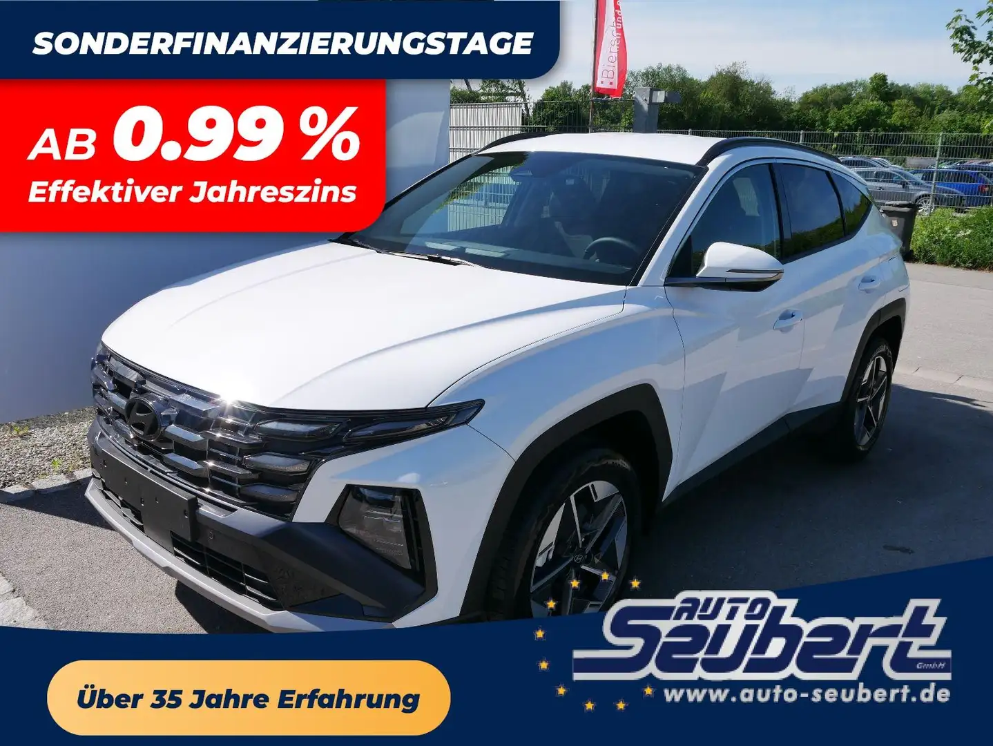 Hyundai TUCSON GO Plus 1.6 T-GDi HEV 4WD AT *PDC*RFK*NAVI*SHZ*LED Weiß - 1