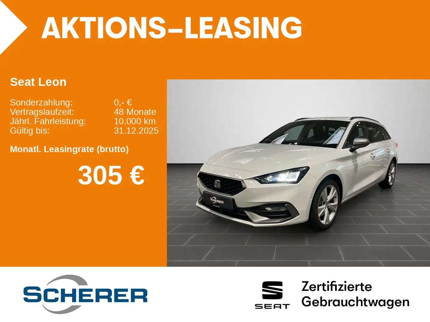SEAT Leon Sportstourer FR 2.0 TDI DSG Rückfahrkamera Blanco - 1