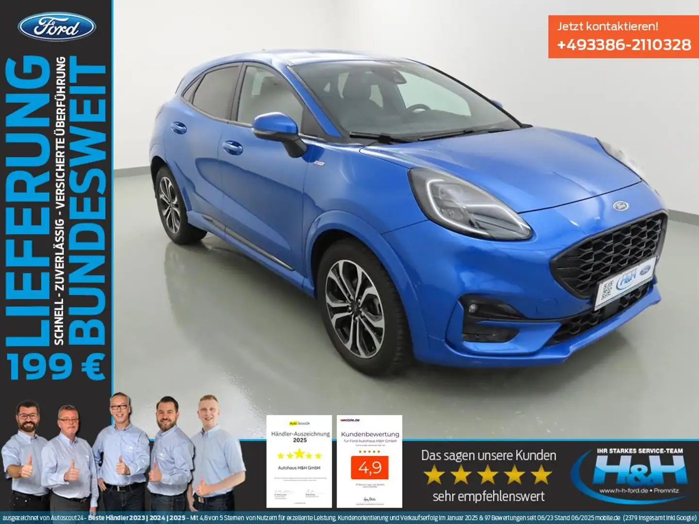Ford Puma 1.0 M-Hybrid ST-Line X iACC+ParkAss+B&O Blu/Azzurro - 1