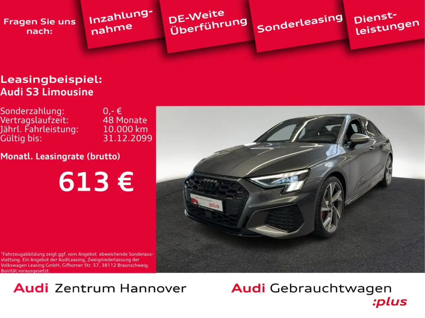 Audi S3 Limousine 2.0 TFSI qu. Head-Up Pano Matrix B&O Kam Grau - 1