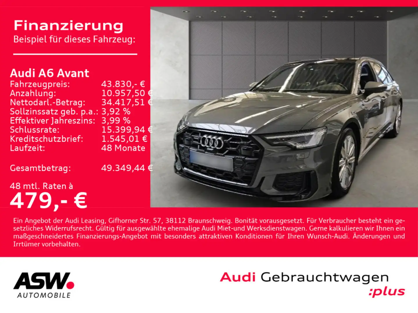 Audi A6 S line 40TDI quattr Stron 360° PANO AHK Grau - 1