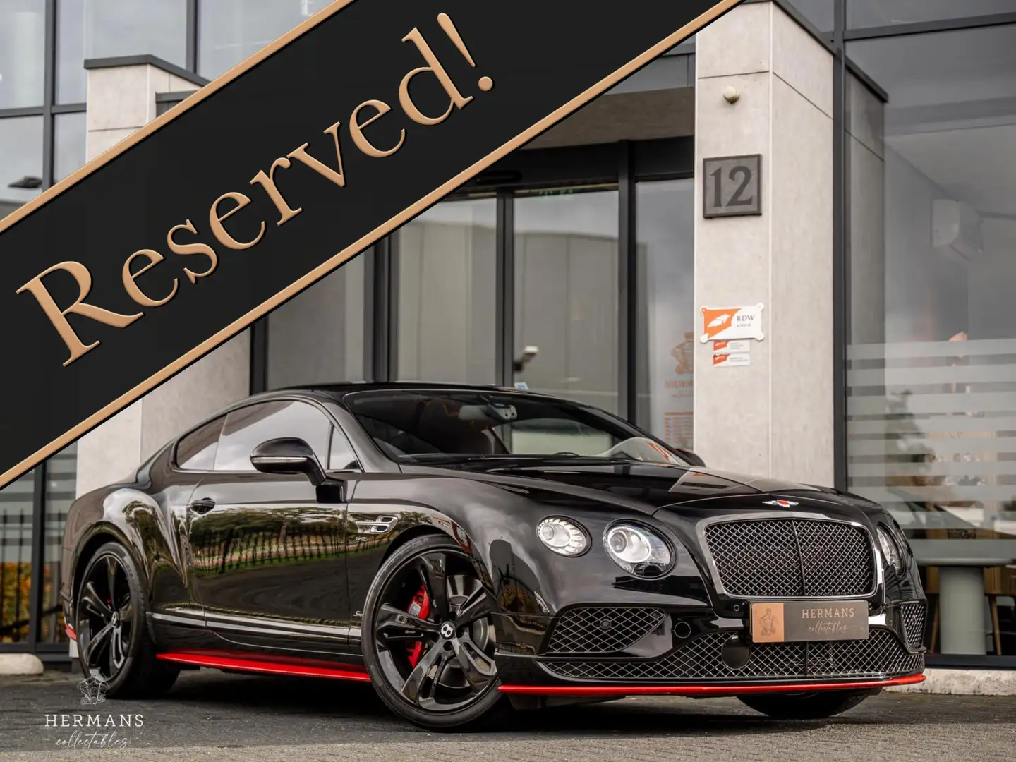 Bentley Continental GT 6.0 W12 Speed Black Edition St James Red Accent / Zwart - 1