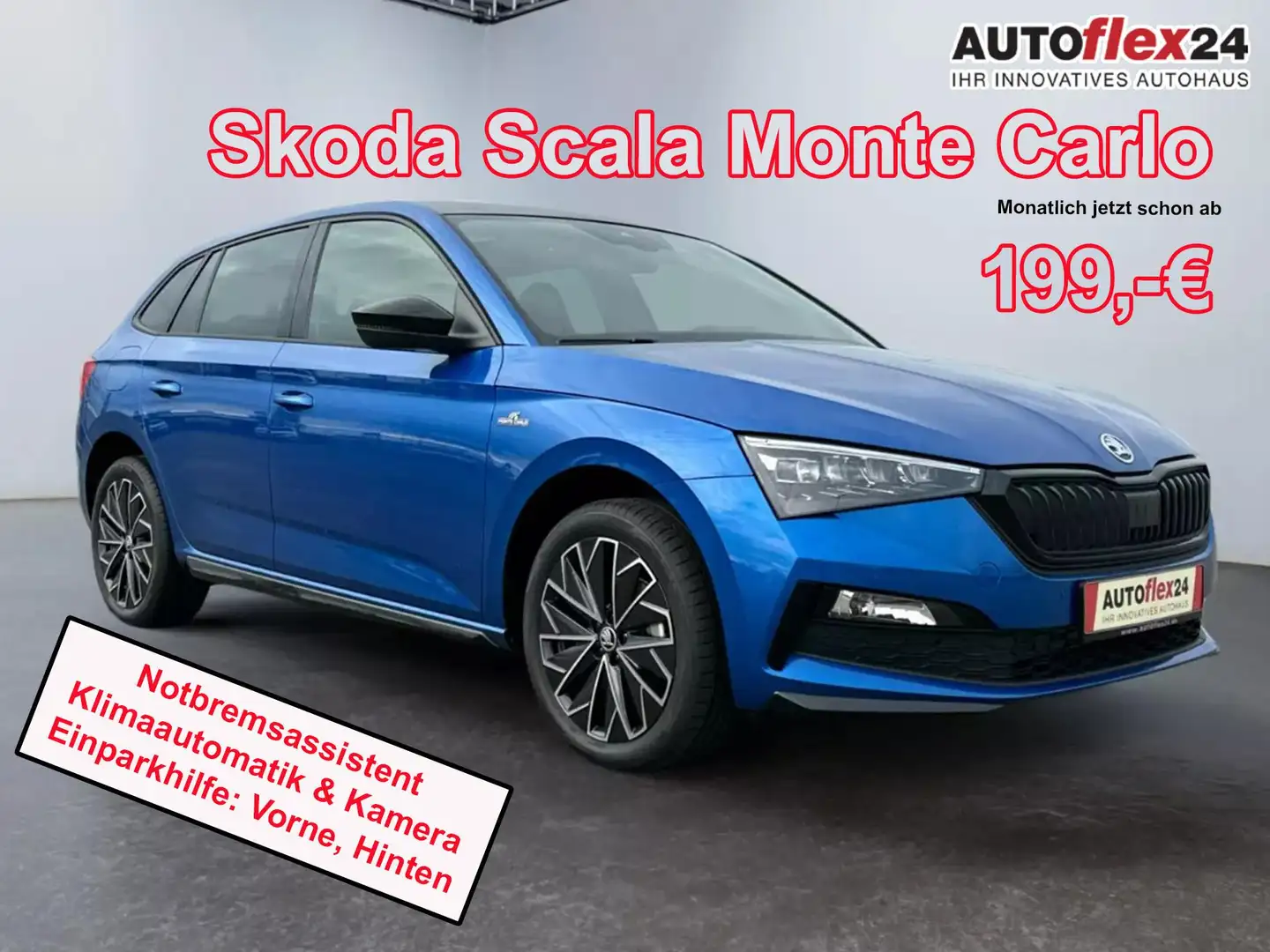 Skoda Scala Monte Carlo 1,5 TSI DSG Klimaa/LED/Panor/Bolero... Albastru - 1