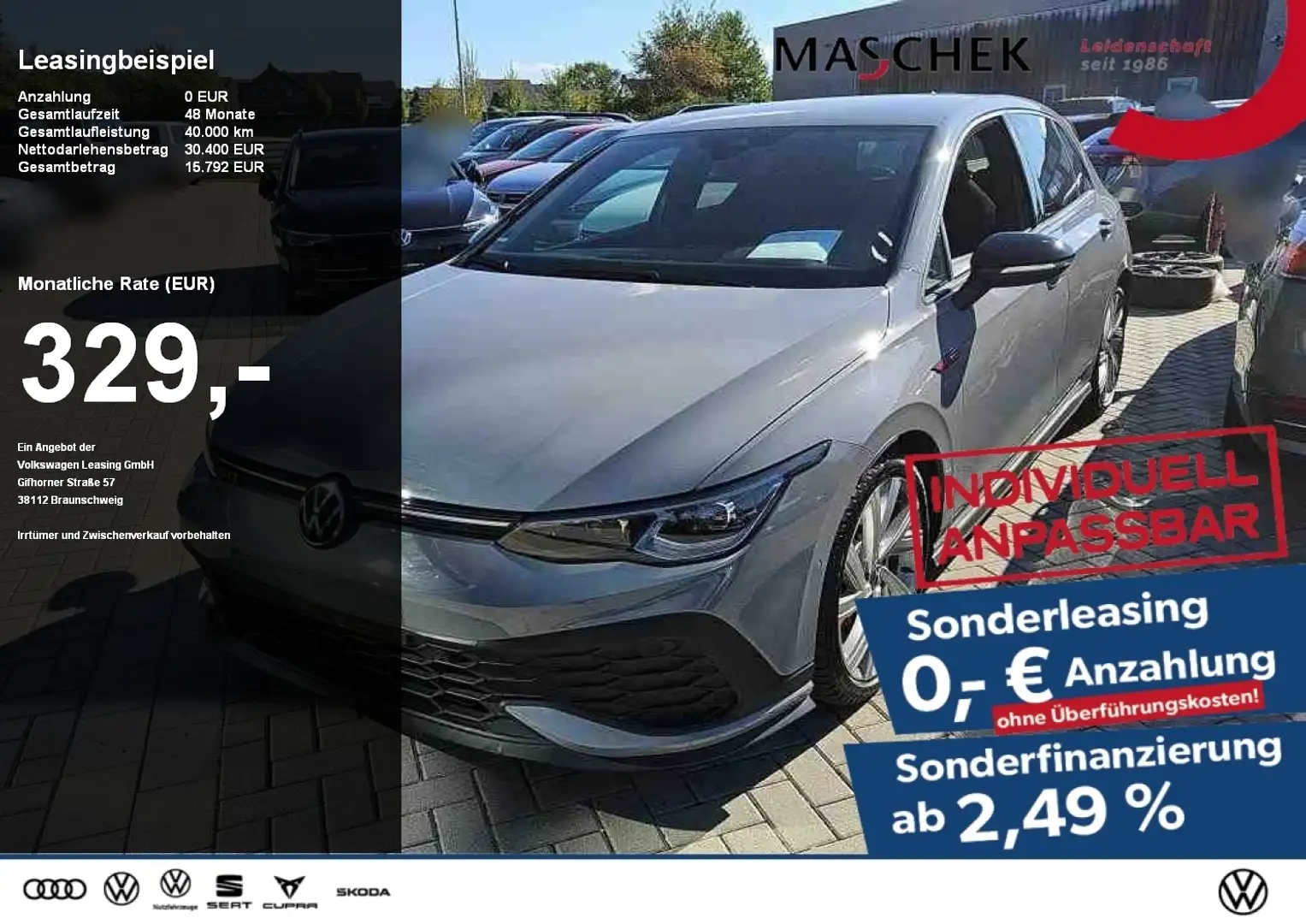Volkswagen Golf GTI Clubsport *Sonderleasing* Navi RearView H&K IQLigh Grau - 1