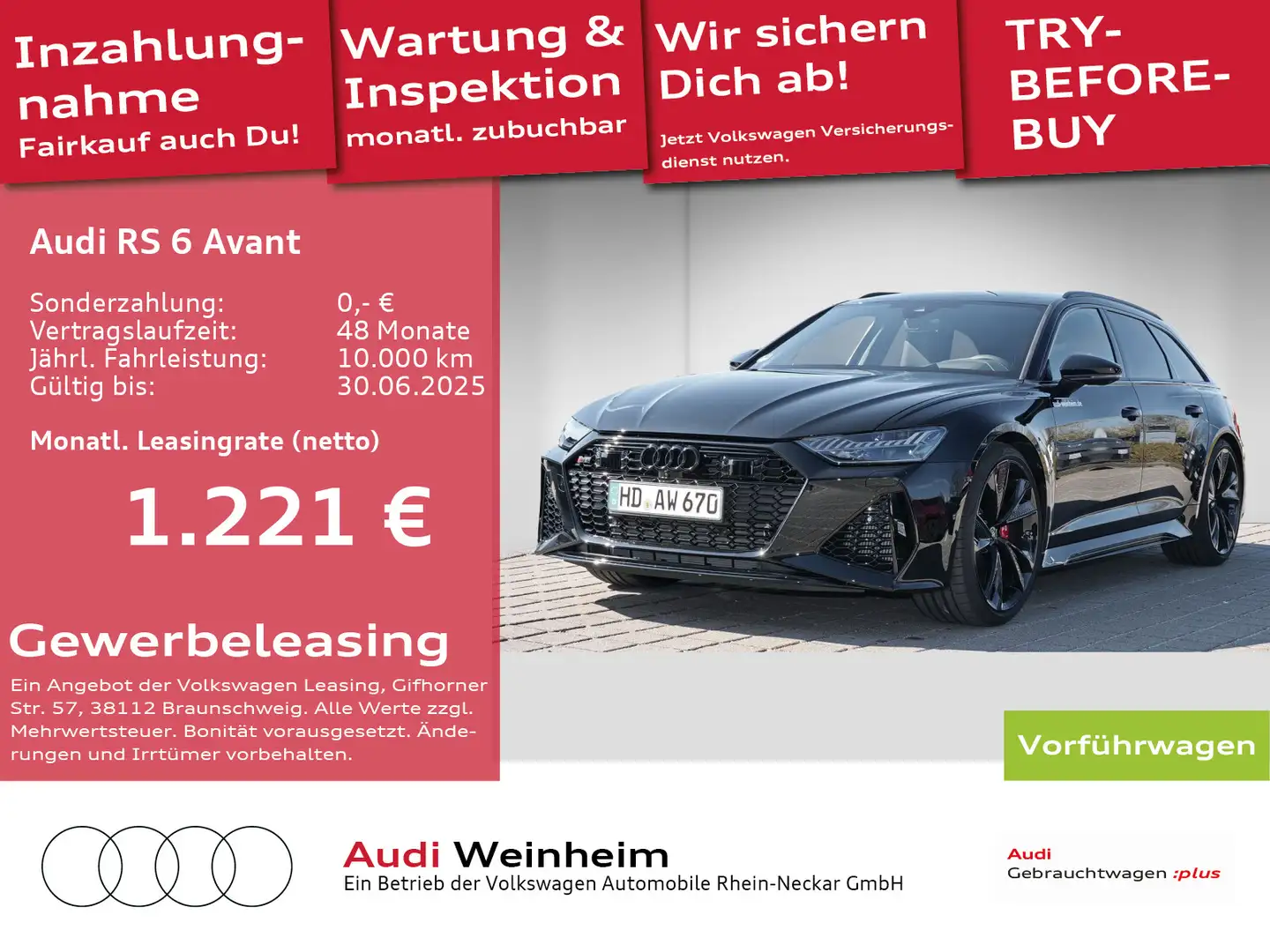 Audi RS6 4.0 TFSI quattro Laserlight Premium S Schwarz - 1