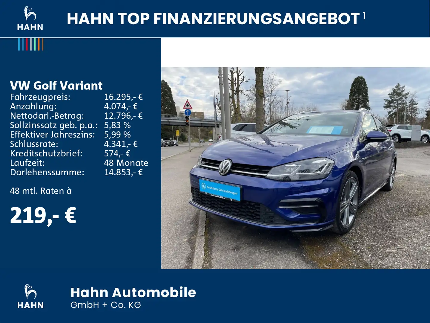Volkswagen Golf Variant VII Highline R-Line 1.4TSI Pano DCC Blau - 2