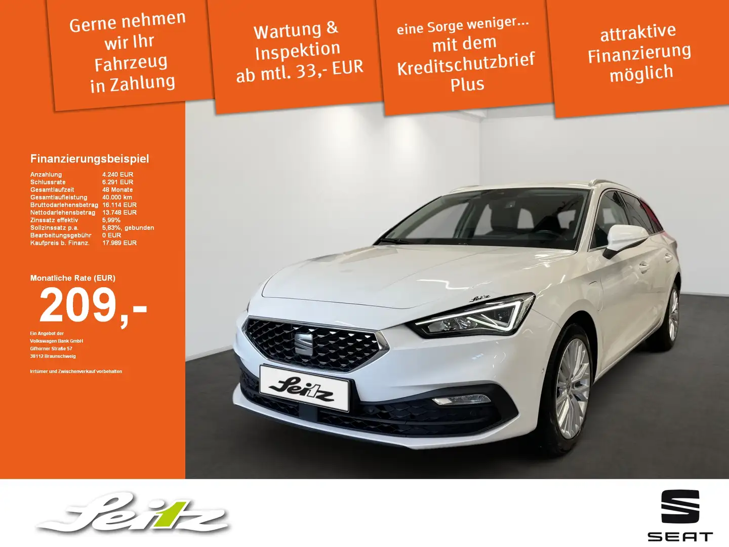 SEAT Leon Sportstourer 1.4 TSI e-Hybrid DSG Xcellence *AHK*L Blanc - 1