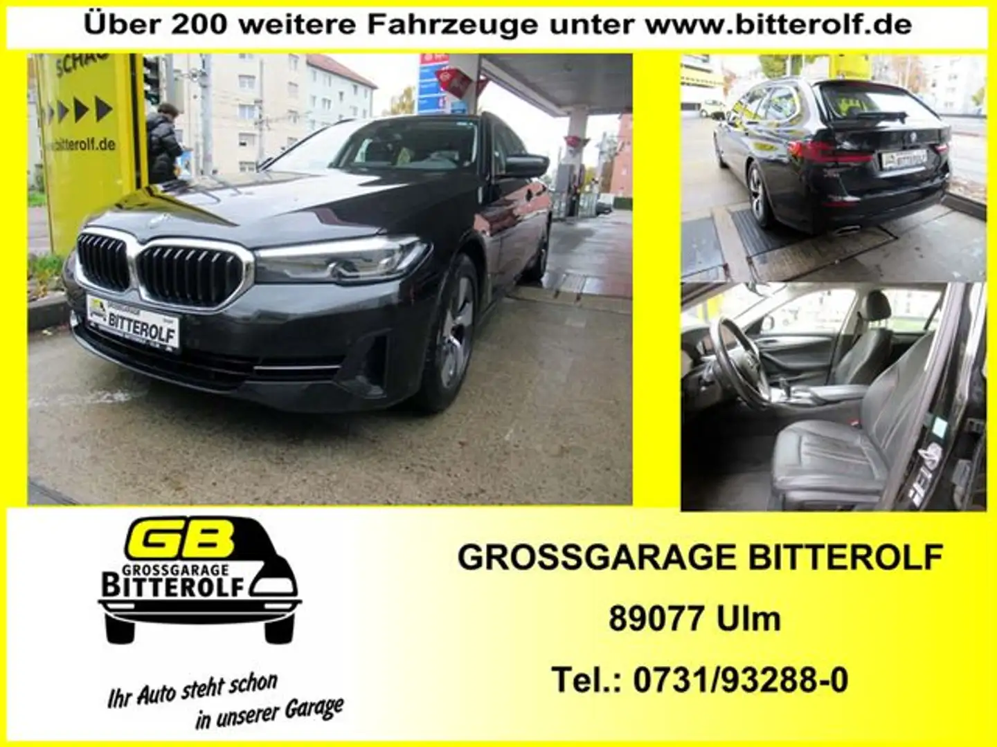 BMW 520 d Touring Autom Navi/Leder/AHK/Virt/SHZ/RFK Schwarz - 1