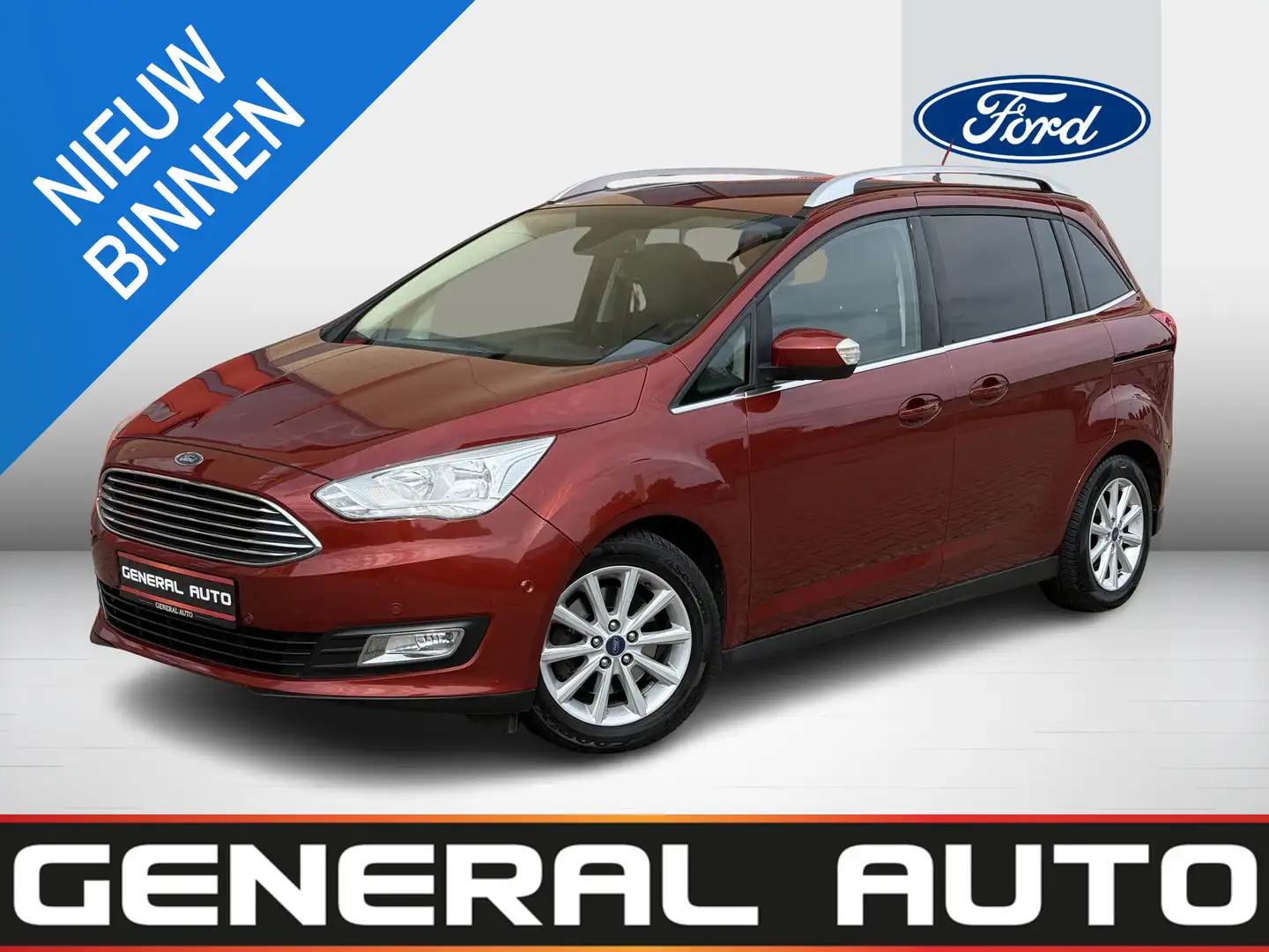 Ford Grand C-Max 1.0 Titanium, Navi, Trekhaak, Distributieriem new Oranje - 1