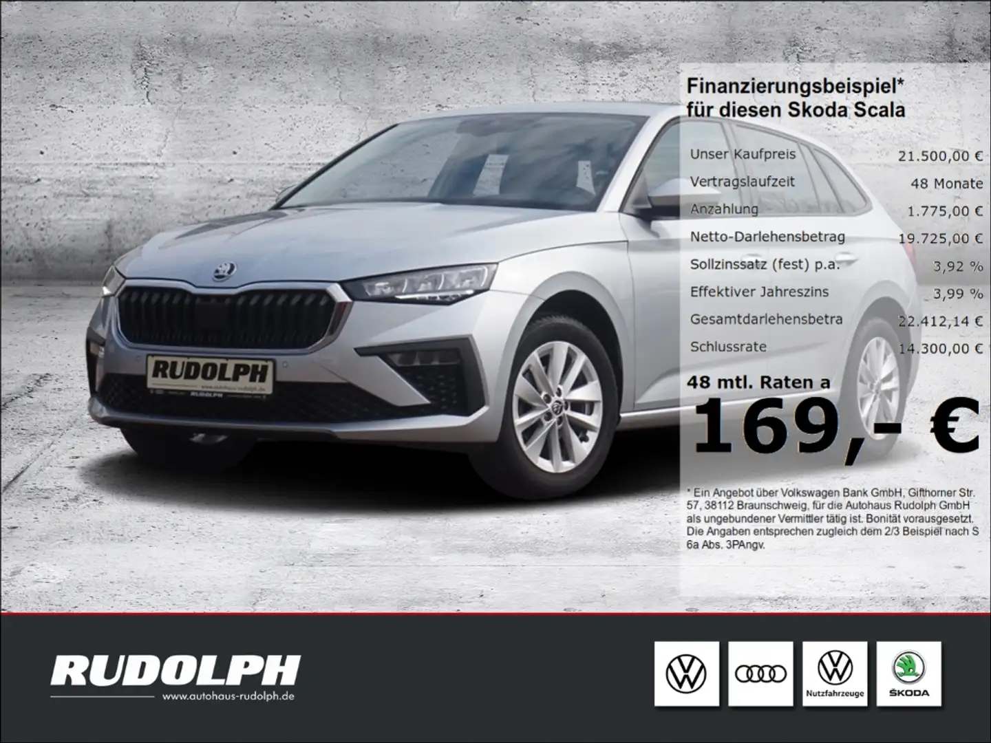 Skoda Scala 1.0 TSI Selection 7-Gang-DSG LED Navi BT SHZ ACC P Silber - 1
