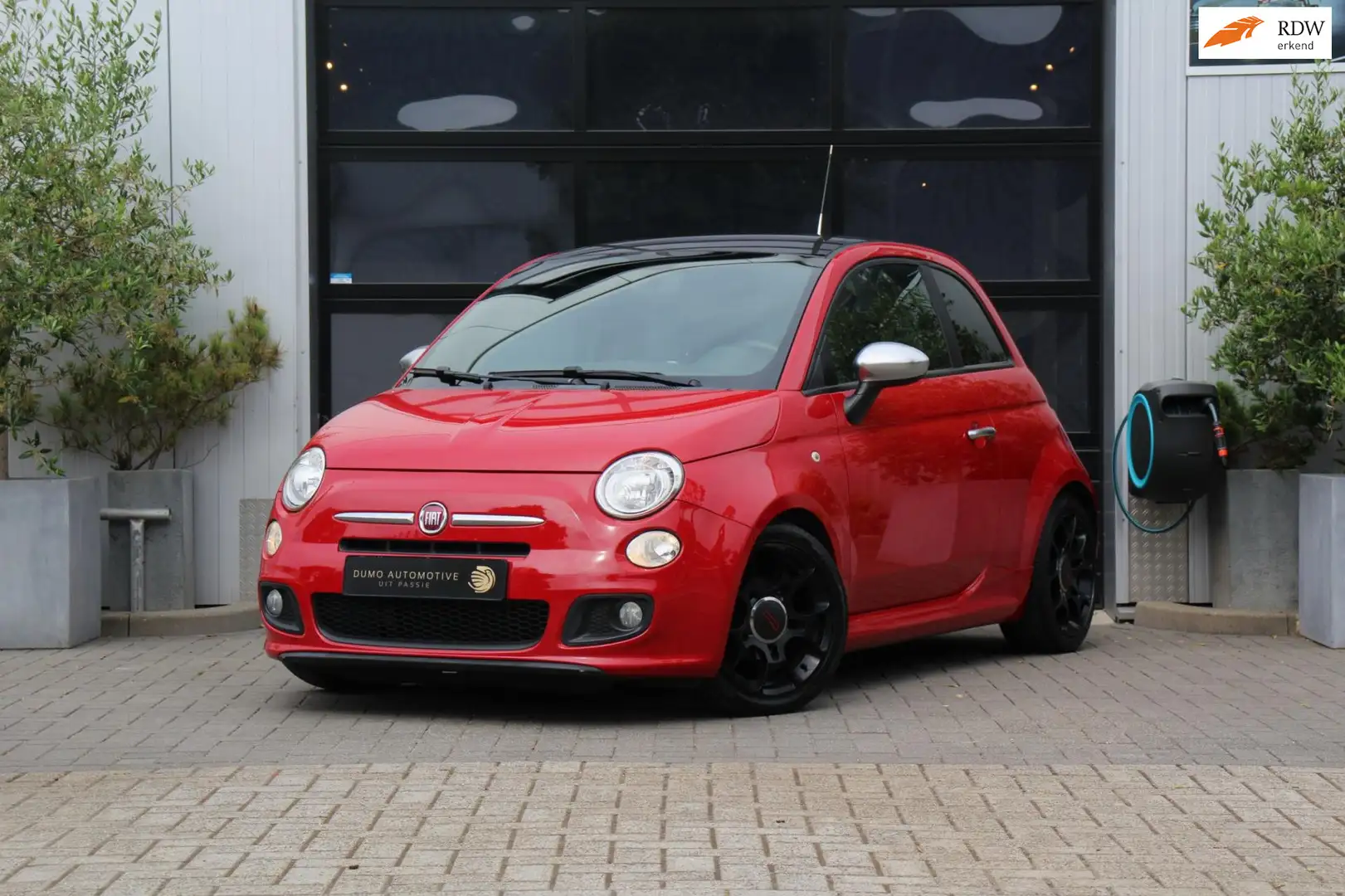 Fiat 500 1.2 500S - LEDER/ALCANTARA - SPORT - H&R - AUX/USB Rood - 1