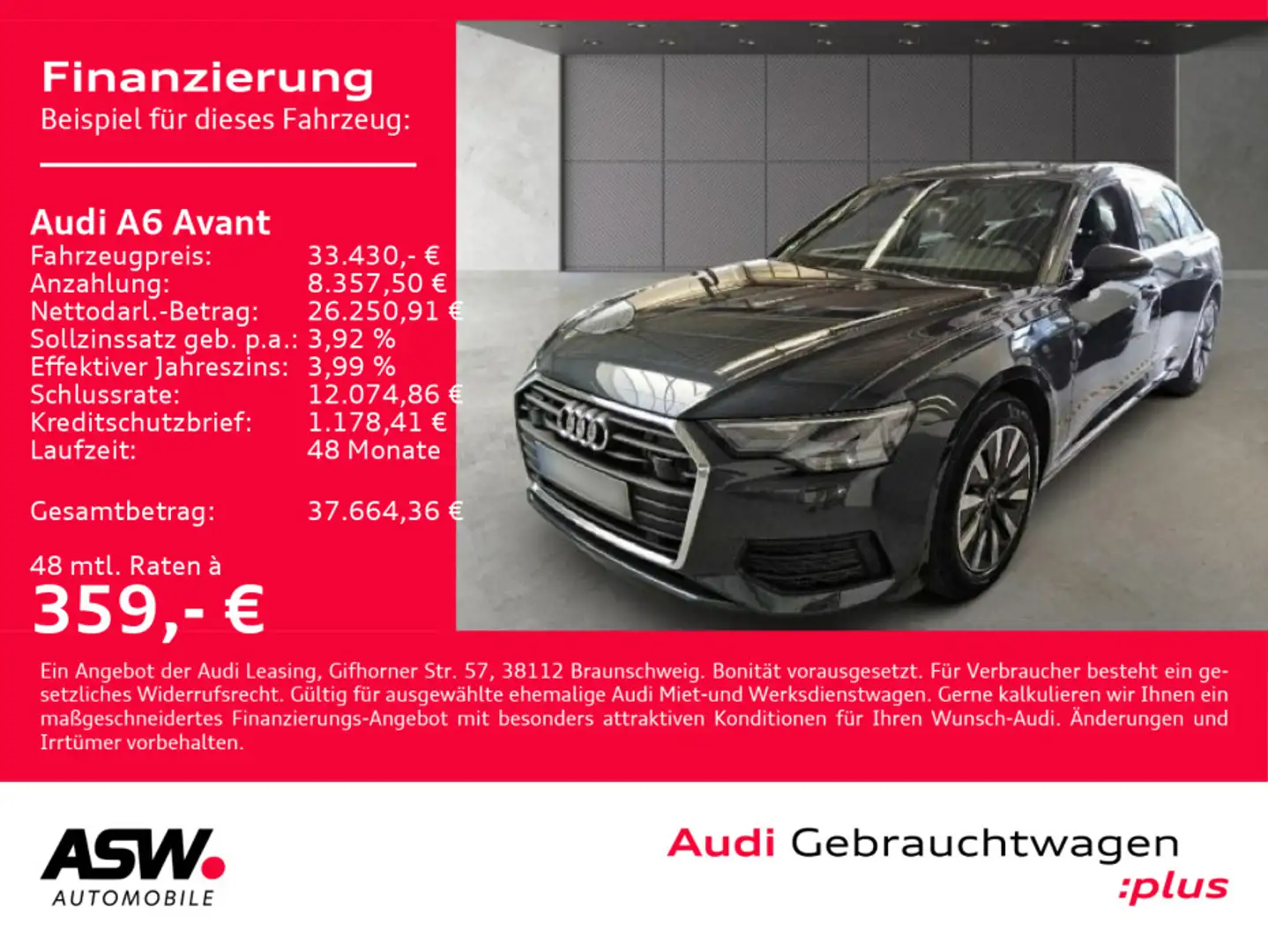 Audi A6 50TFSI e quattro Stron LED RFK PANO B&O Grau - 1