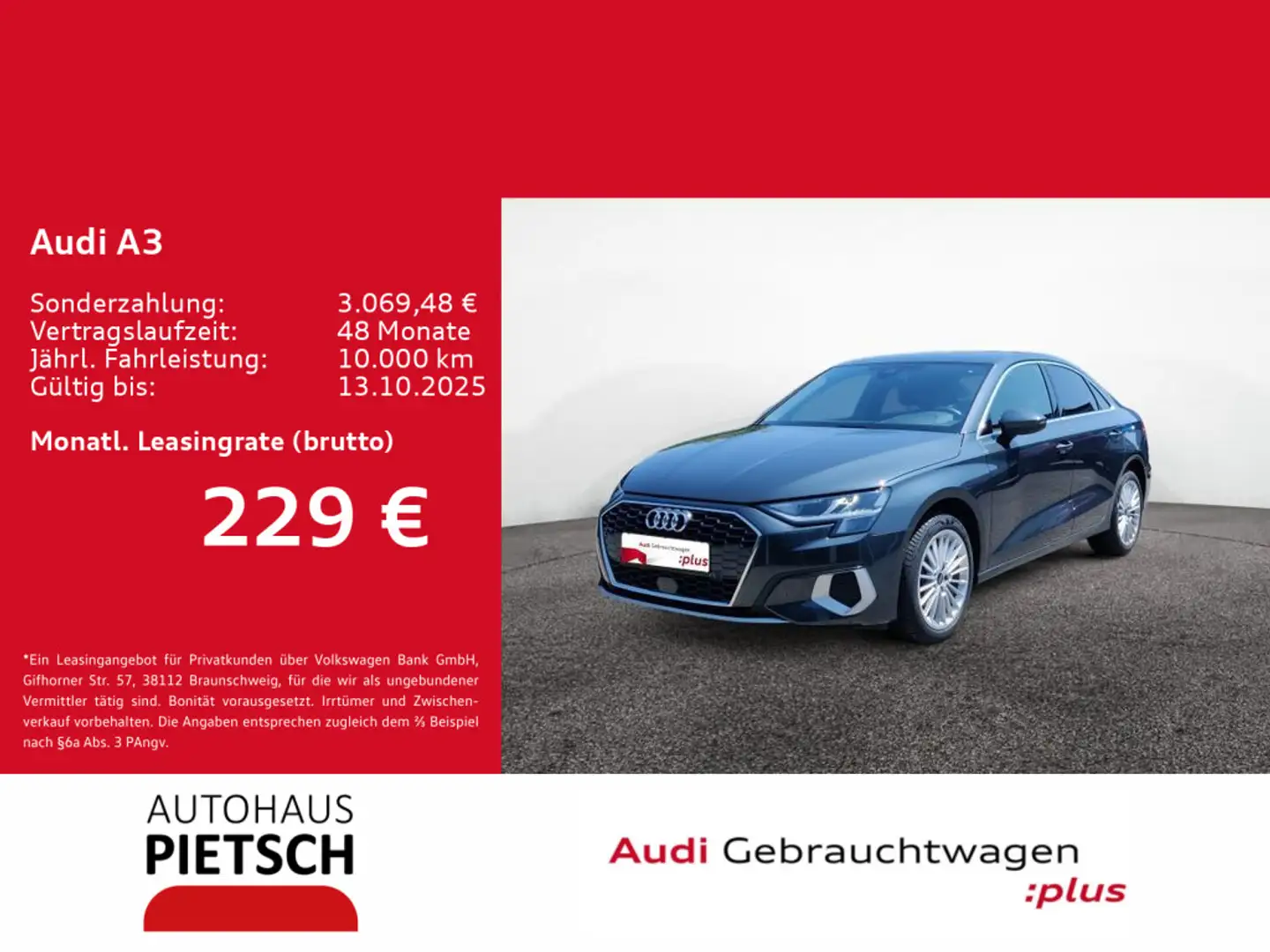 Audi A3 Limo 35 TFSI S tronic advanced SmartInter Gris - 1