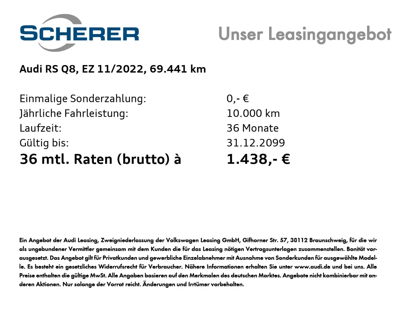 Audi RS Q8 TFSI quatr./tiptr. HD-Matrix/Standh./Panor Grau - 2
