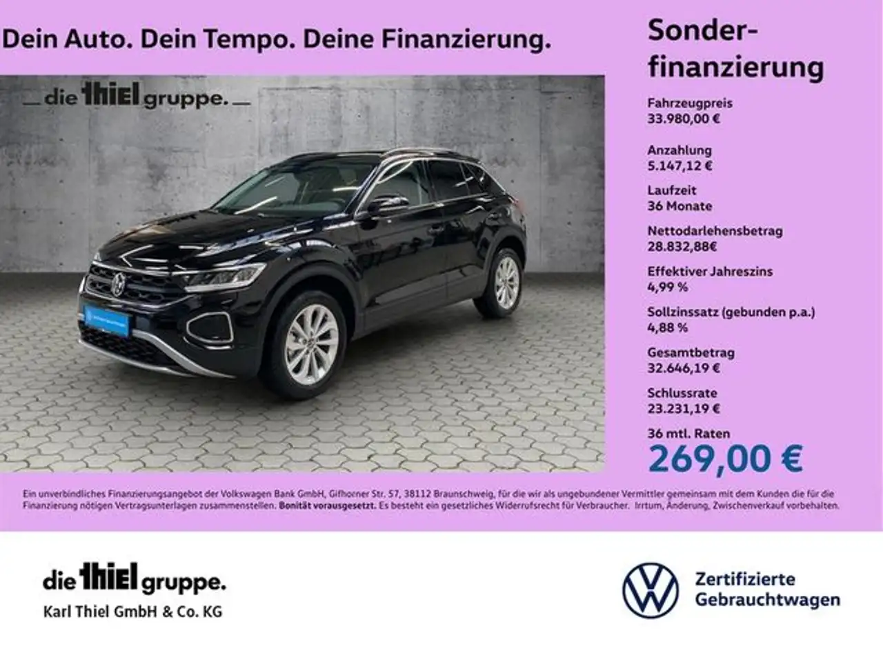 Volkswagen T-Roc 1.5 TSI Edition DSG AHK+LED+ACC+RFK+DAB 2