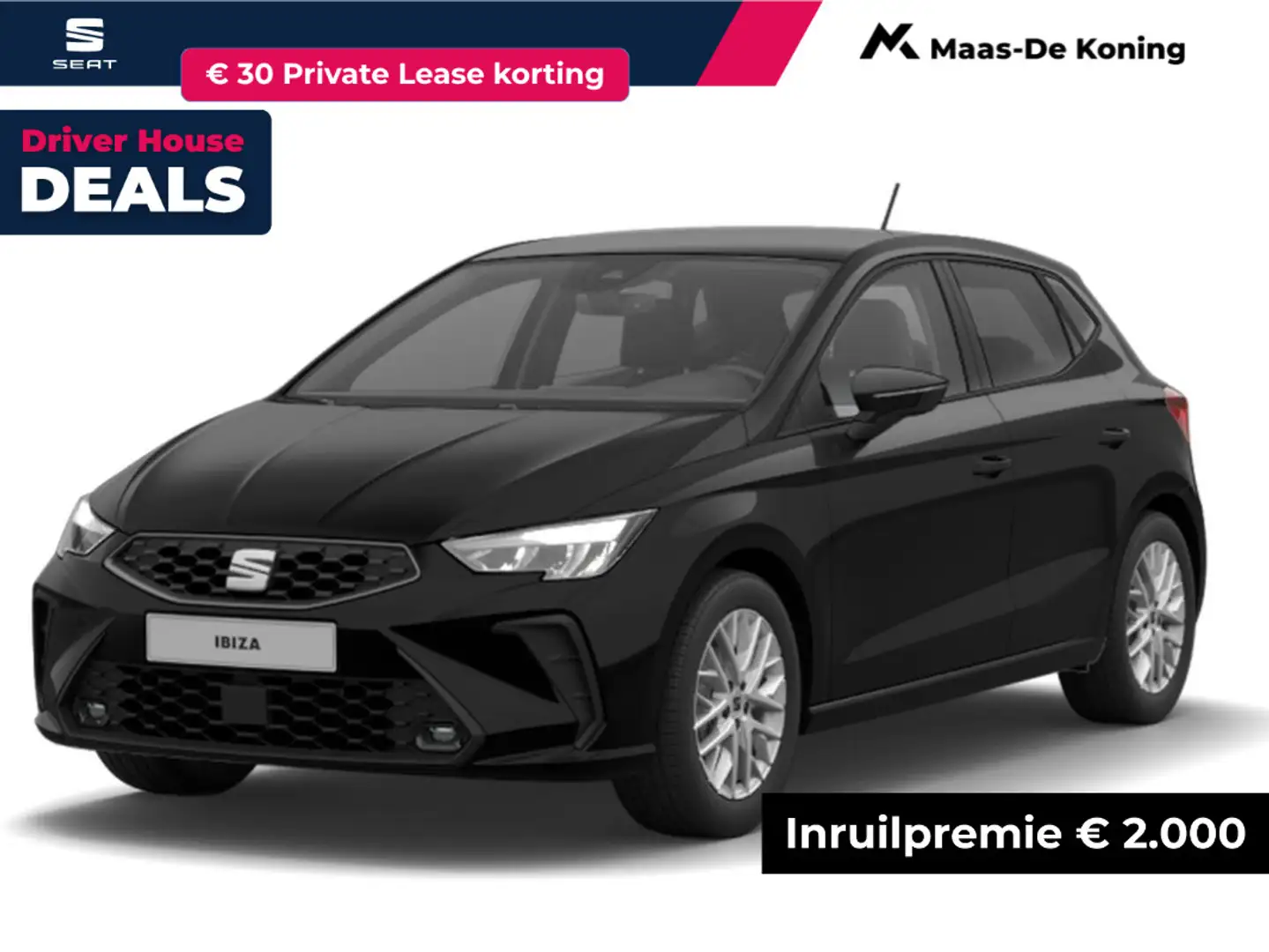 SEAT Ibiza Style Plus 1.0 EcoTSI 70 kW / 95 PK Hatchback 5 de Negro - 1