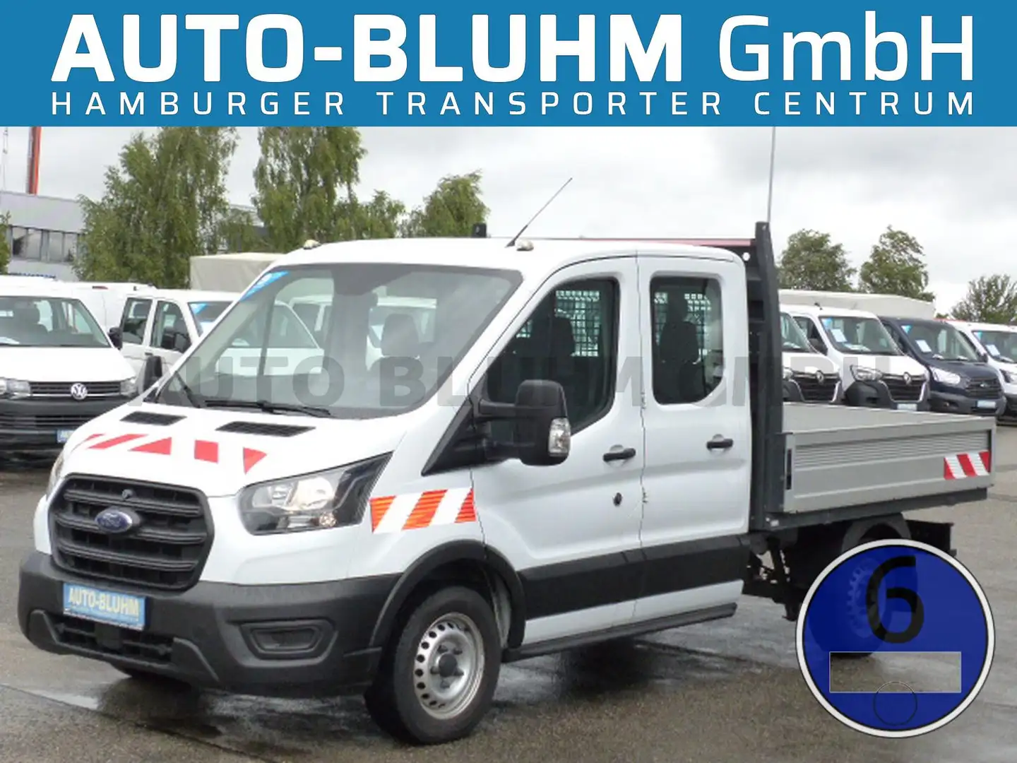 Ford Transit 310-EB Doka L2 + AHK 2.5T Klima 7-Sitze Weiß - 1