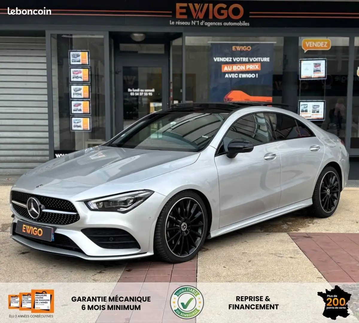Mercedes-Benz CLA 200 Classe 200 163ch amg line 7g-dct bva toit ouvrant sieges elec-chauffant led ambiance entretien mercedes Grijs - 1
