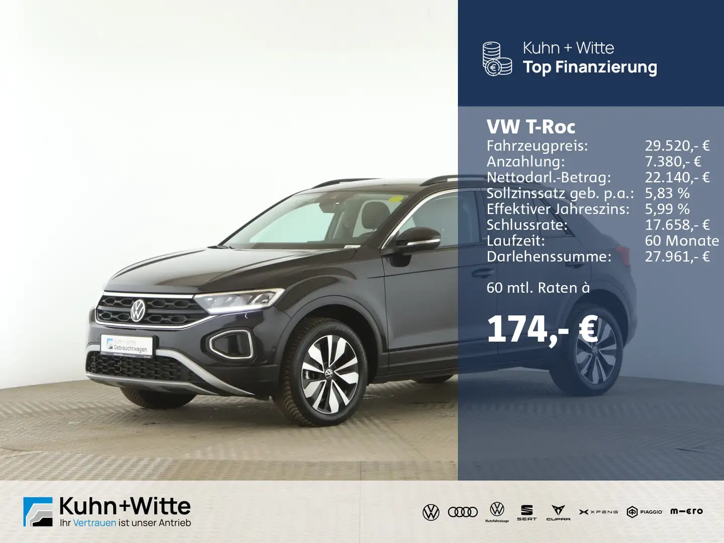 Volkswagen T-Roc 1.5 TSI Move *IQ.Drive*AHK*ACC*RFK*Navi* Zwart - 1