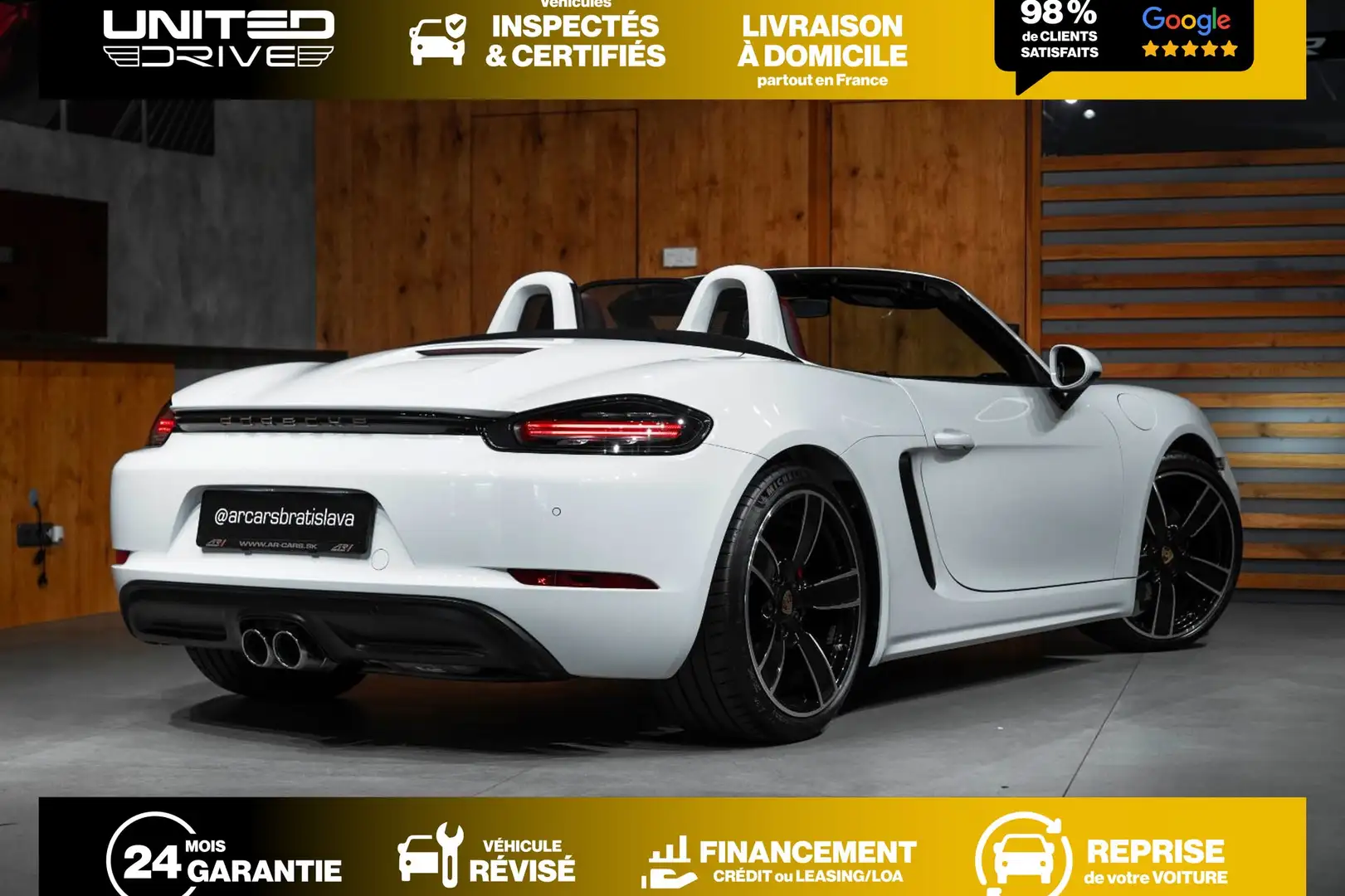 Porsche Boxster 718 Cabrio 299ch Blanc - 2