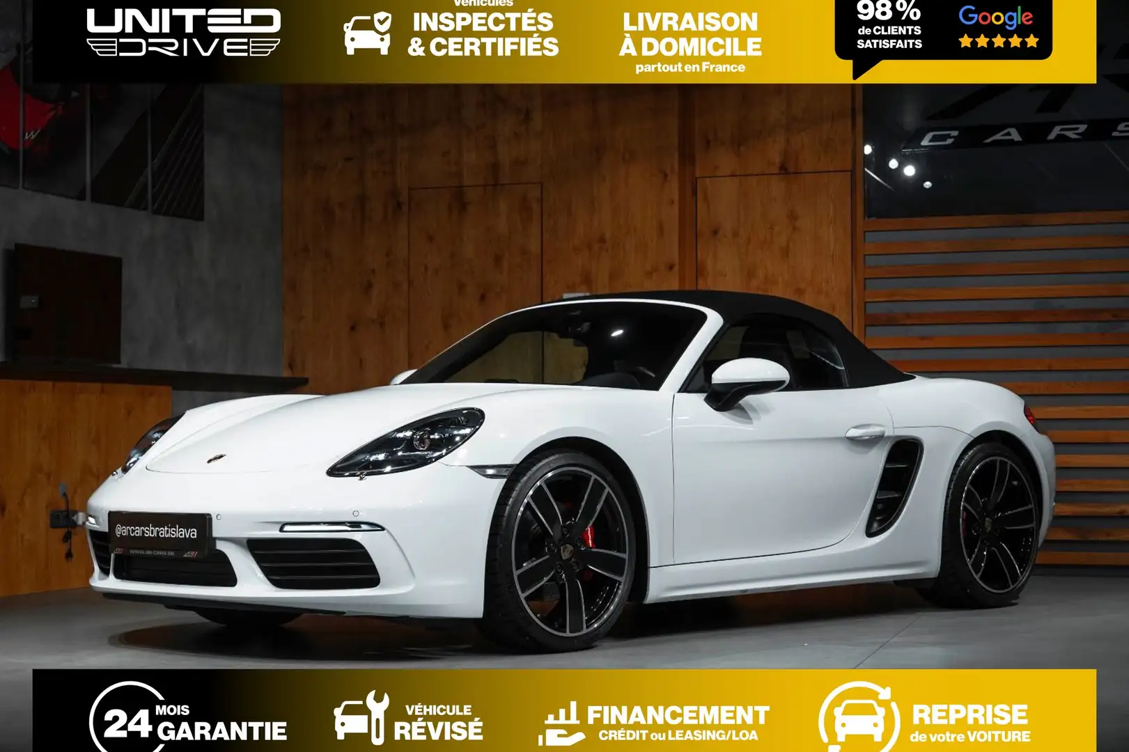 Porsche Boxster 718 Cabrio 299ch Blanc - 1