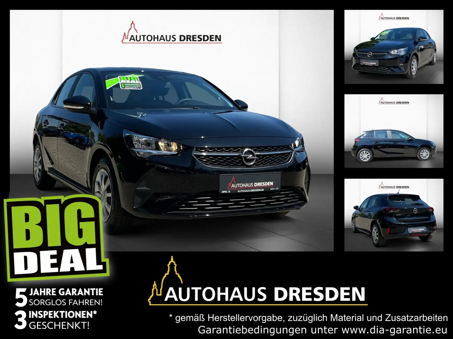 Opel Corsa F 1.2 Edition SpurH Zwart - 1