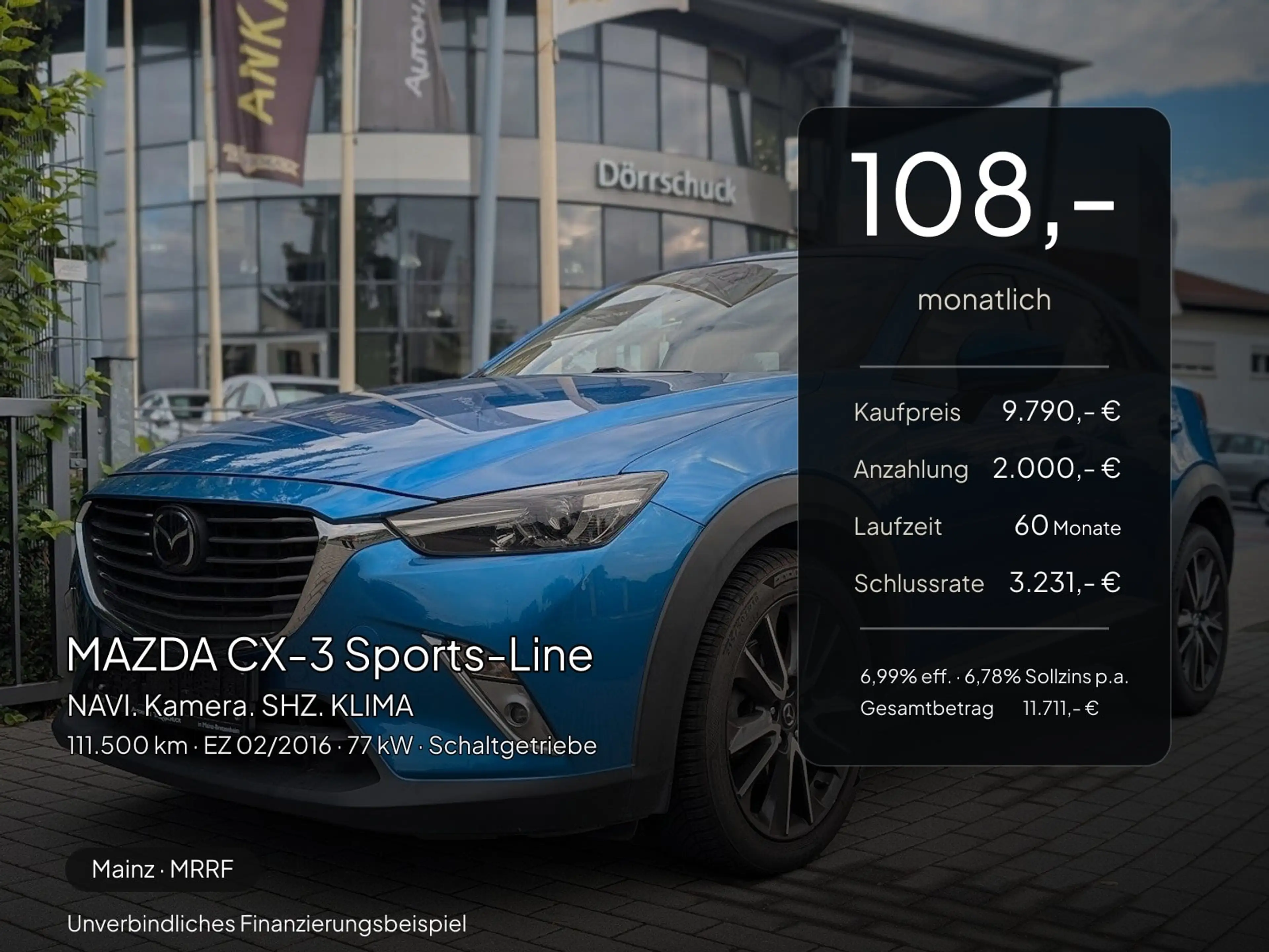Mazda CX-3 CX-3 Sports-Line NAVI. Kamera. SHZ. KLIMA — photo 2
