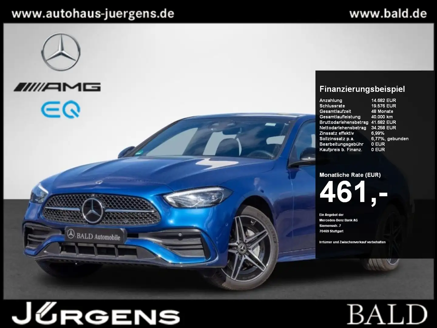 Mercedes-Benz C 300 e AMG/Wide/LED/Pano/360/Memory/Night/18" Blau - 1