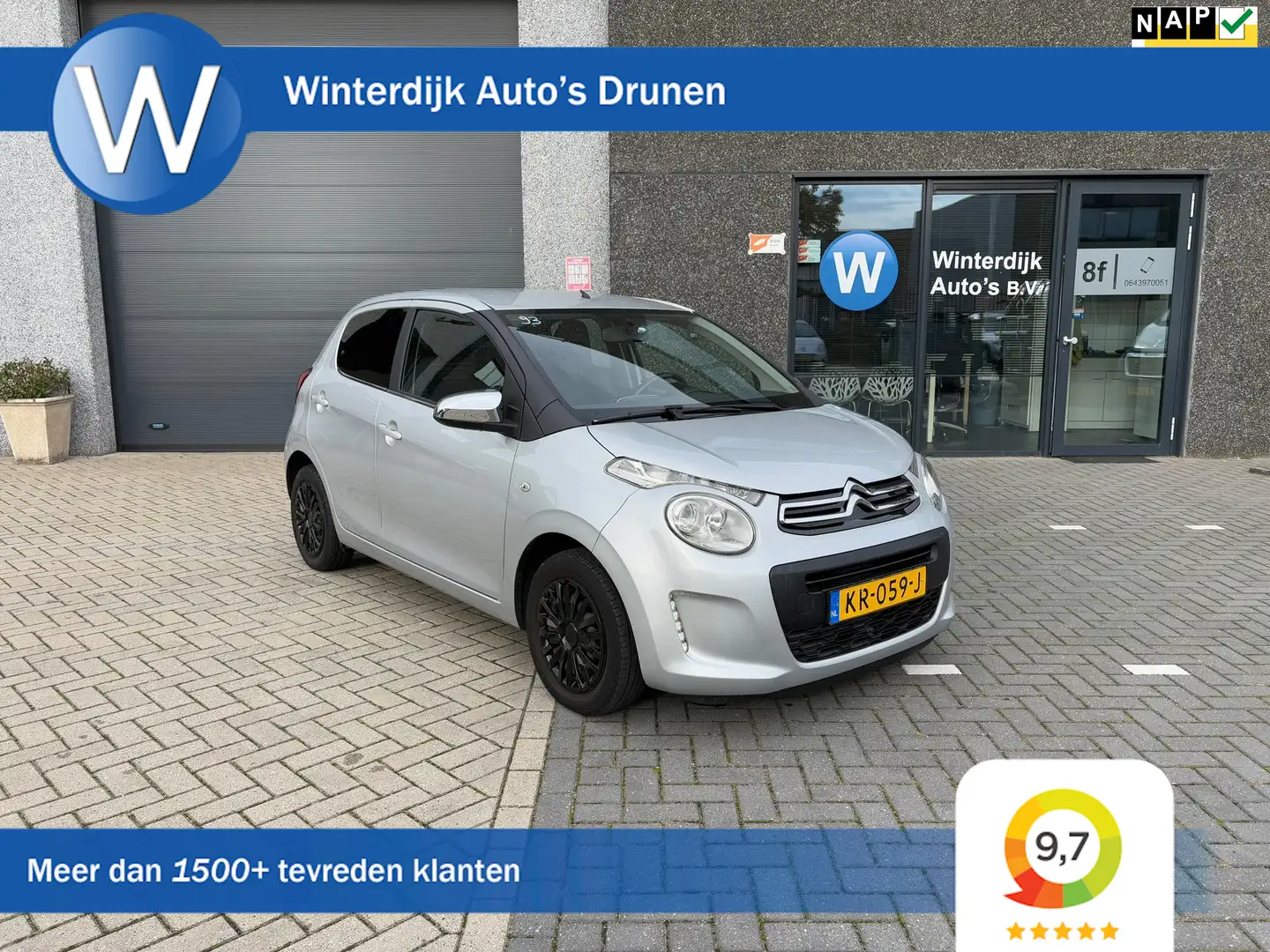 Citroen C1 1.0 e-VTi Feel Airco, Cruise Control, NAP Grijs - 1